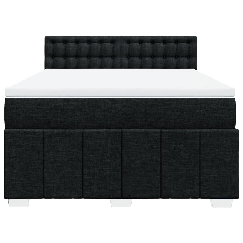 Box Spring Bed with Mattress Black Queen Fabric Payday Deals