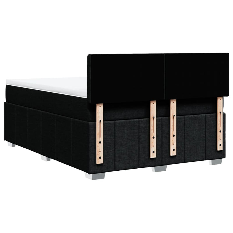 Box Spring Bed with Mattress Black Queen Fabric Payday Deals