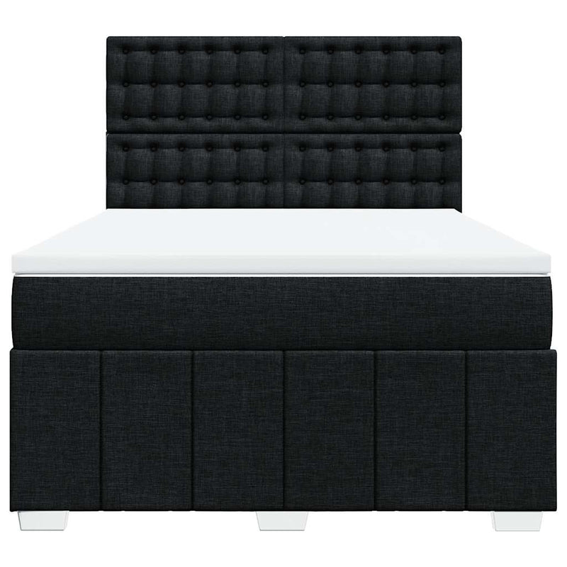 Box Spring Bed with Mattress Black Queen Fabric Payday Deals