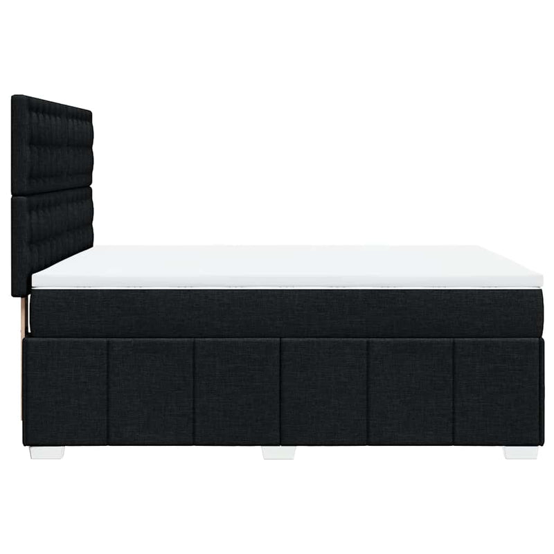 Box Spring Bed with Mattress Black Queen Fabric Payday Deals