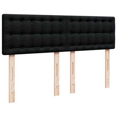 Box Spring Bed with Mattress Black Queen Fabric Payday Deals