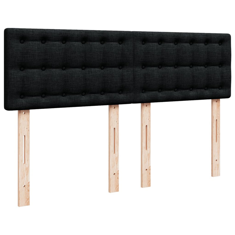 Box Spring Bed with Mattress Black Queen Fabric Payday Deals