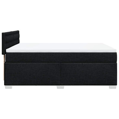 Box Spring Bed with Mattress Black Queen Fabric Payday Deals