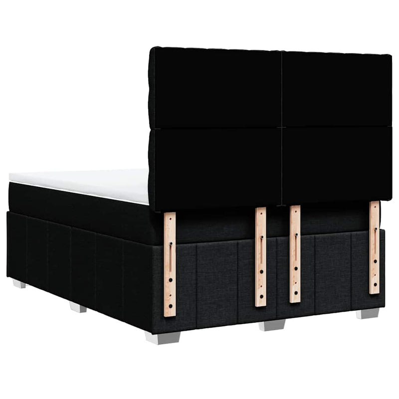 Box Spring Bed with Mattress Black Queen Fabric Payday Deals
