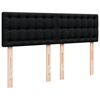 Box Spring Bed with Mattress Black Queen Fabric Payday Deals