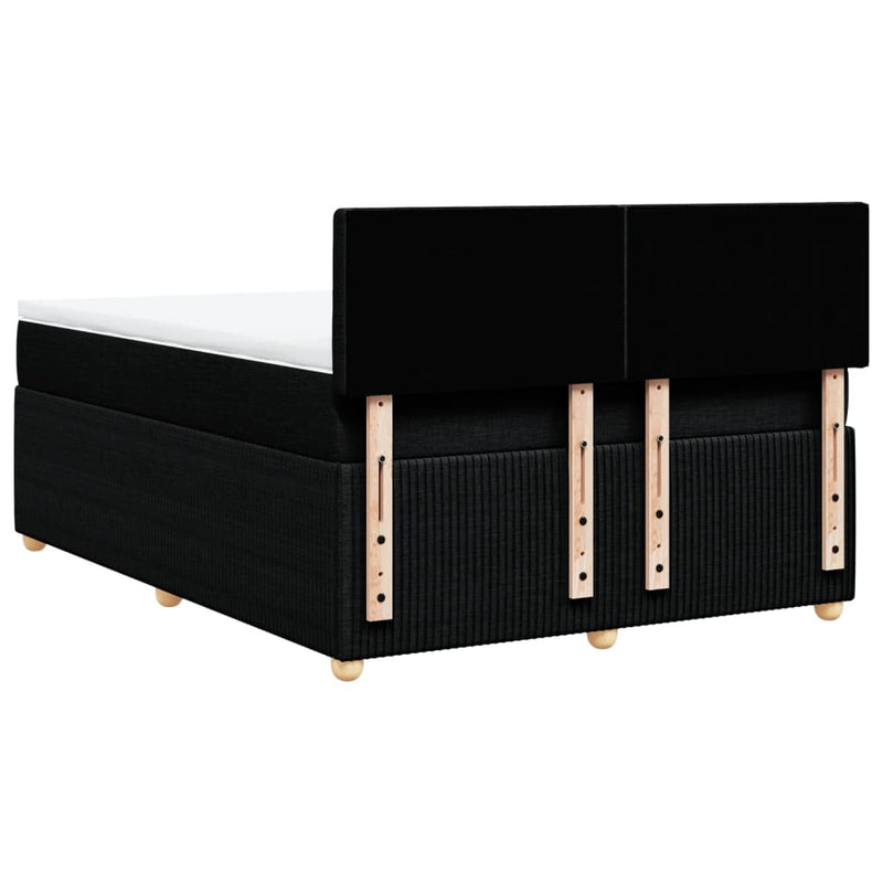Box Spring Bed with Mattress Black Queen Fabric Payday Deals