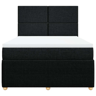 Box Spring Bed with Mattress Black Queen Fabric Payday Deals