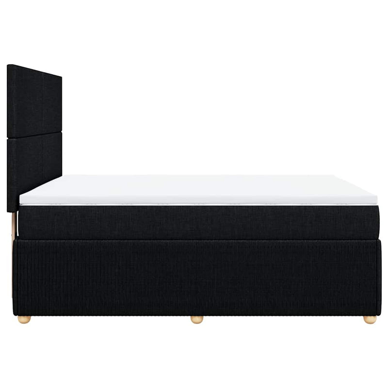 Box Spring Bed with Mattress Black Queen Fabric Payday Deals