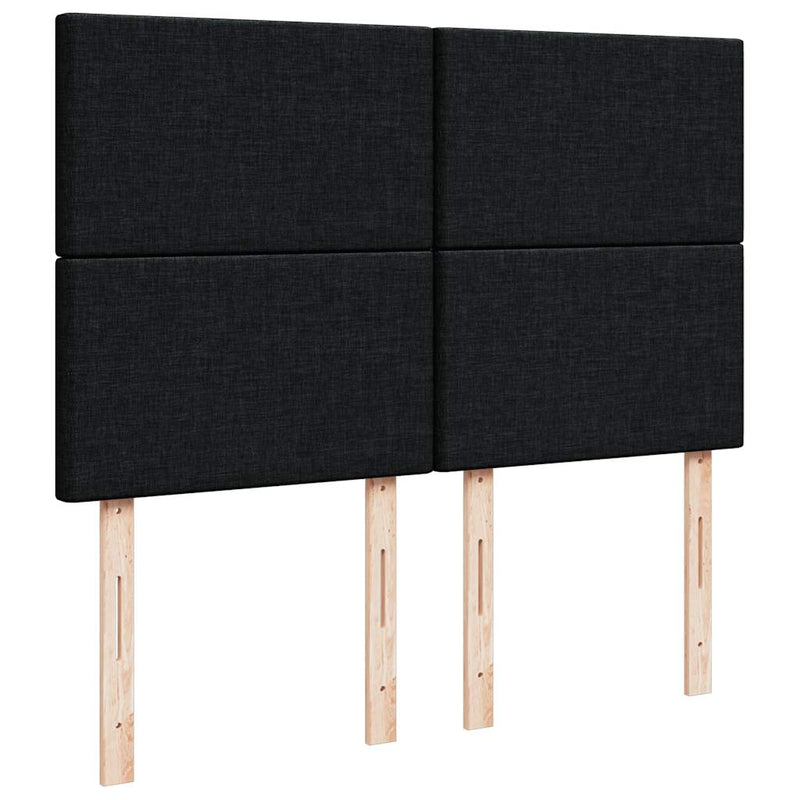 Box Spring Bed with Mattress Black Queen Fabric Payday Deals