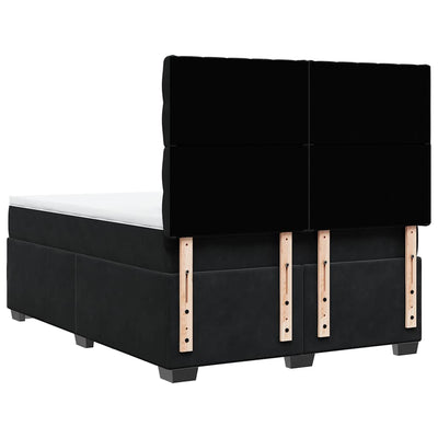 Box Spring Bed with Mattress Black Queen Velvet Payday Deals