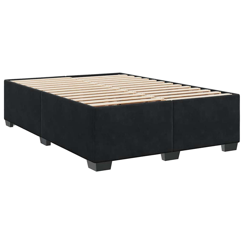 Box Spring Bed with Mattress Black Queen Velvet Payday Deals
