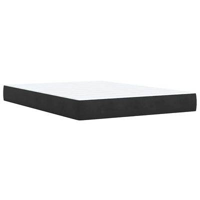 Box Spring Bed with Mattress Black Queen Velvet Payday Deals