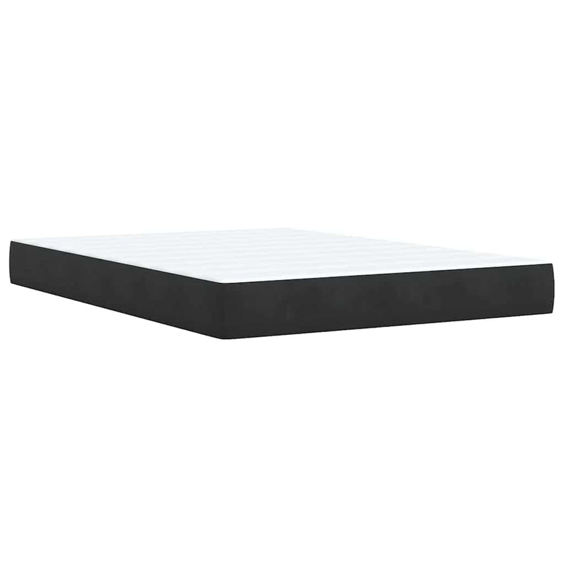 Box Spring Bed with Mattress Black Queen Velvet Payday Deals