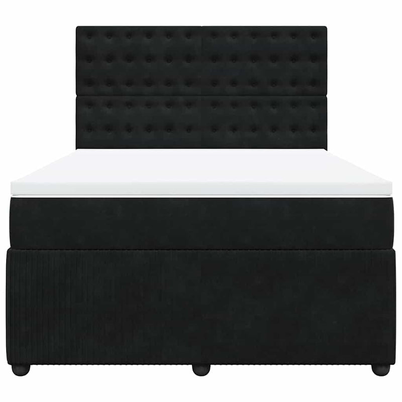 Box Spring Bed with Mattress Black Queen Velvet Payday Deals