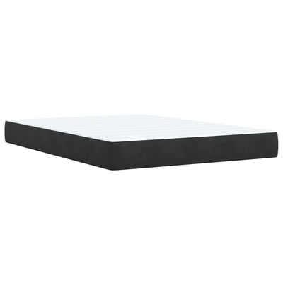 Box Spring Bed with Mattress Black Queen Velvet Payday Deals
