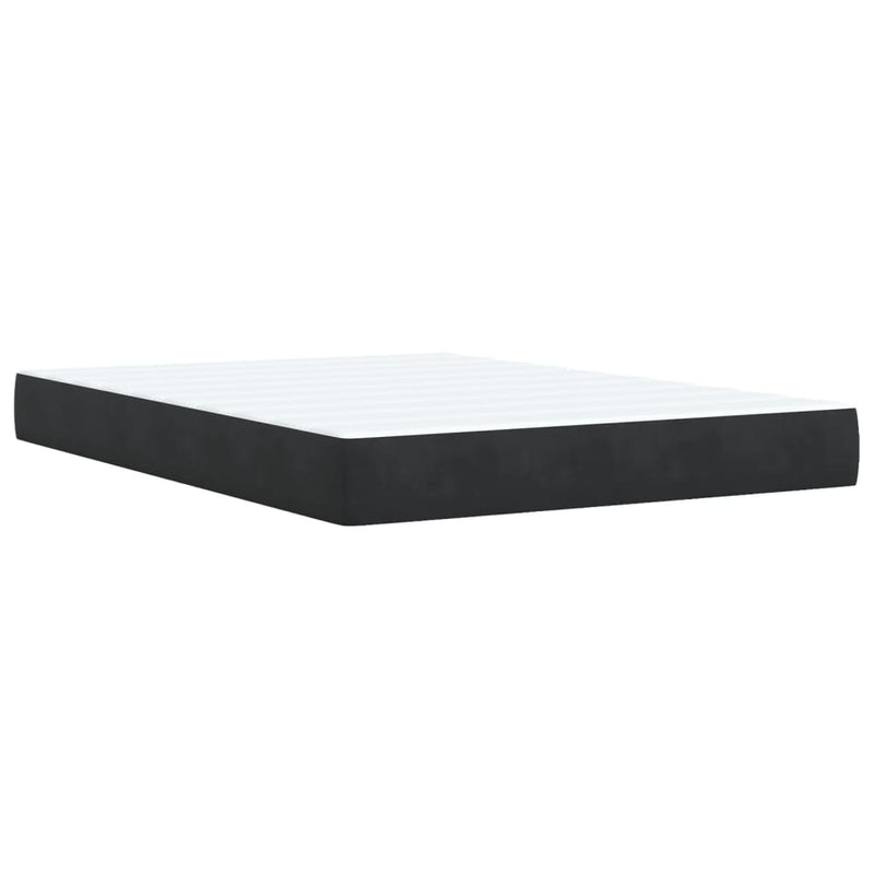Box Spring Bed with Mattress Black Queen Velvet Payday Deals