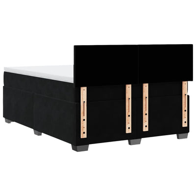 Box Spring Bed with Mattress Black Queen Velvet Payday Deals