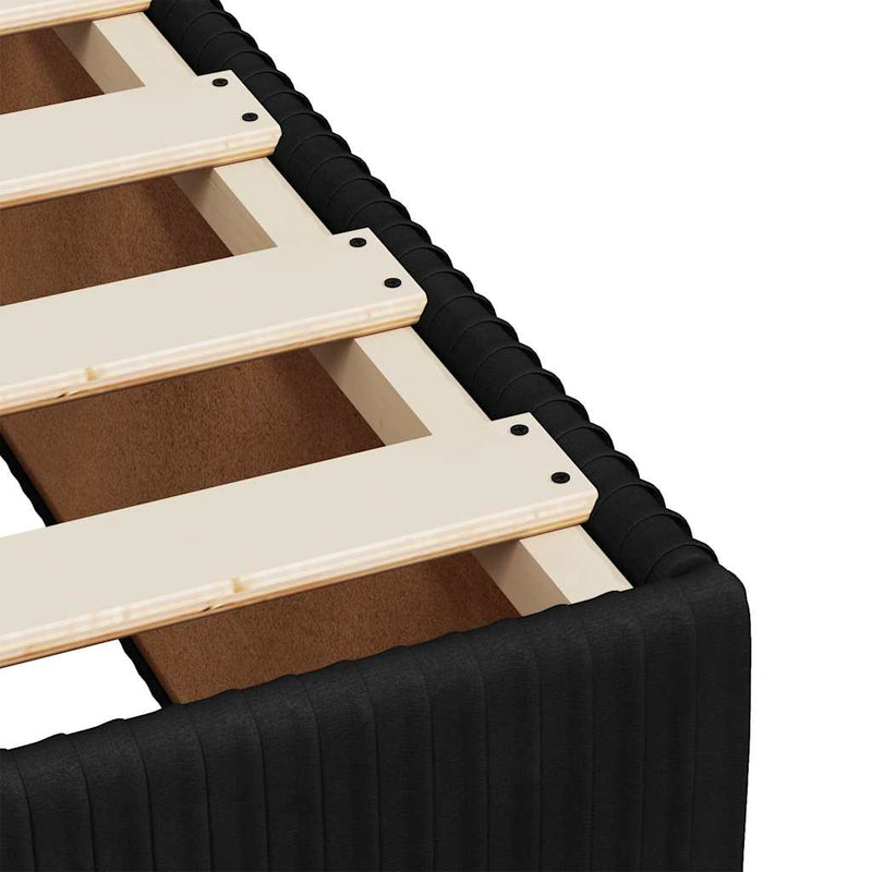 Box Spring Bed with Mattress Black Queen Velvet Payday Deals