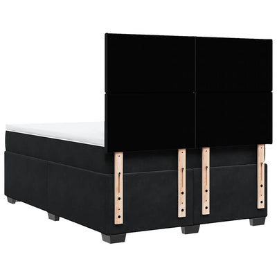 Box Spring Bed with Mattress Black Queen Velvet Payday Deals