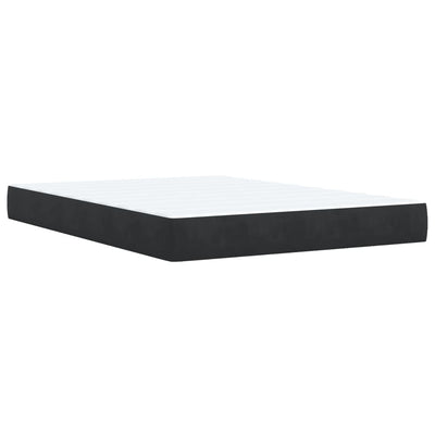 Box Spring Bed with Mattress Black Queen Velvet Payday Deals