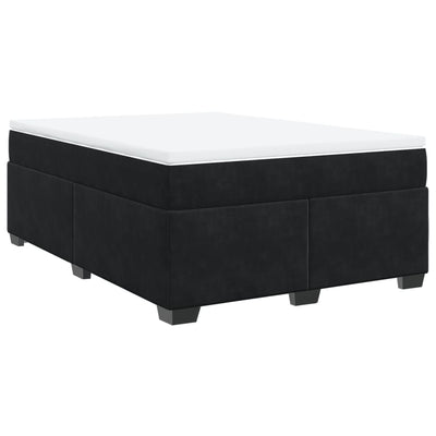 Box Spring Bed with Mattress Black Queen Velvet Payday Deals