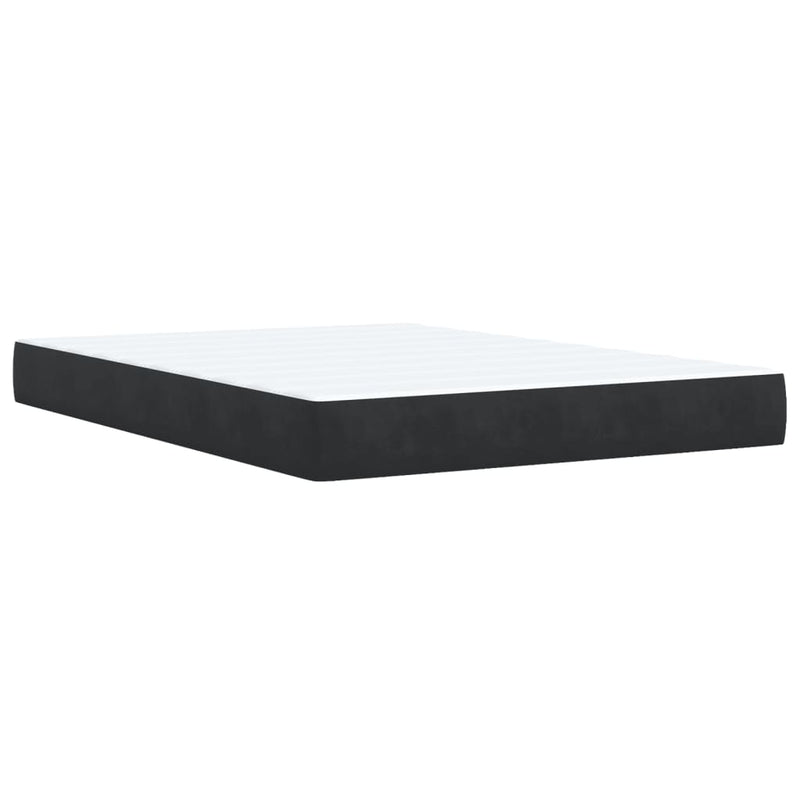Box Spring Bed with Mattress Black Queen Velvet Payday Deals