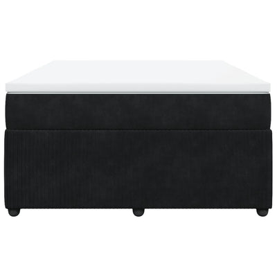 Box Spring Bed with Mattress Black Queen Velvet Payday Deals