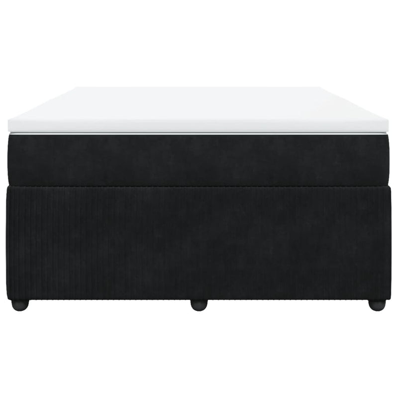 Box Spring Bed with Mattress Black Queen Velvet Payday Deals