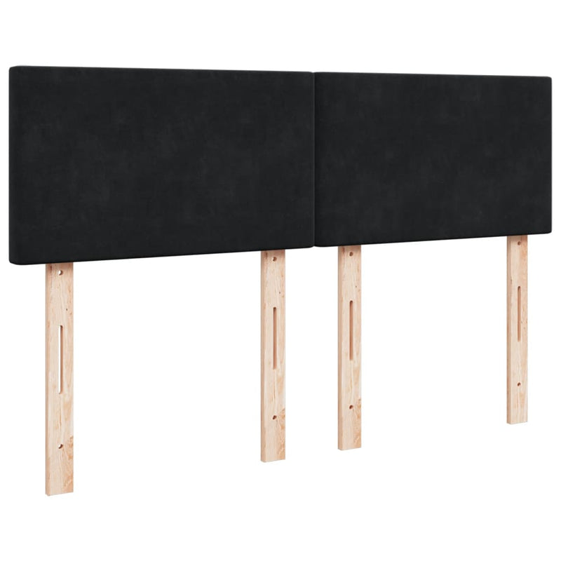 Box Spring Bed with Mattress Black Queen Velvet Payday Deals