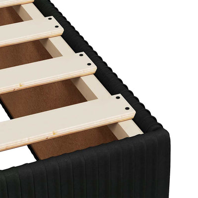 Box Spring Bed with Mattress Black Queen Velvet Payday Deals