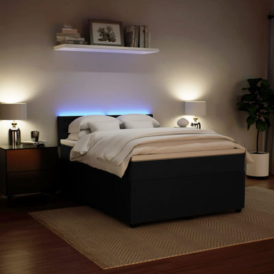 Box Spring Bed with Mattress Black Queen Velvet Payday Deals