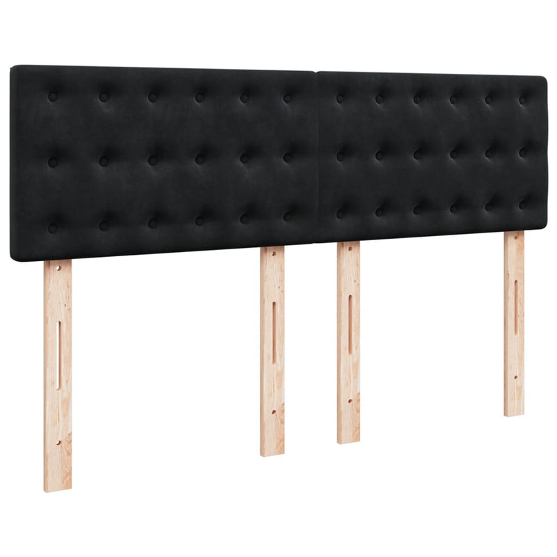 Box Spring Bed with Mattress Black Queen Velvet Payday Deals