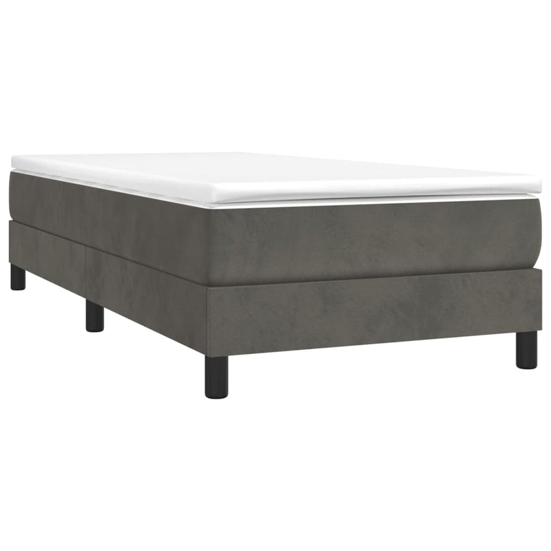 Box Spring Bed with Mattress Dark Grey 100x200 cm Velvet Payday Deals