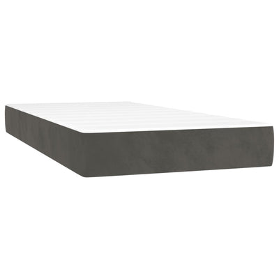 Box Spring Bed with Mattress Dark Grey 100x200 cm Velvet Payday Deals