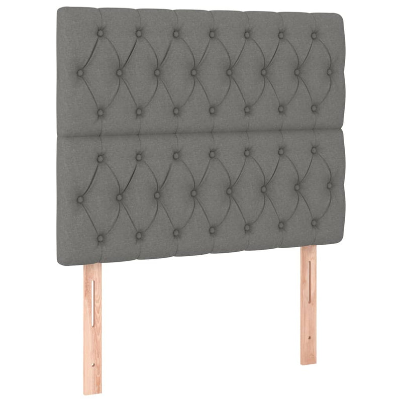 Box Spring Bed with Mattress Dark Grey 106x203 cm King Single Size Fabric Payday Deals