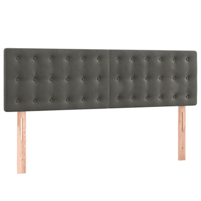 Box Spring Bed with Mattress Dark Grey 137x187 cm Double Size Velvet Payday Deals