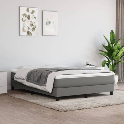 Box Spring Bed with Mattress Dark Grey 137x190 cm Fabric Payday Deals