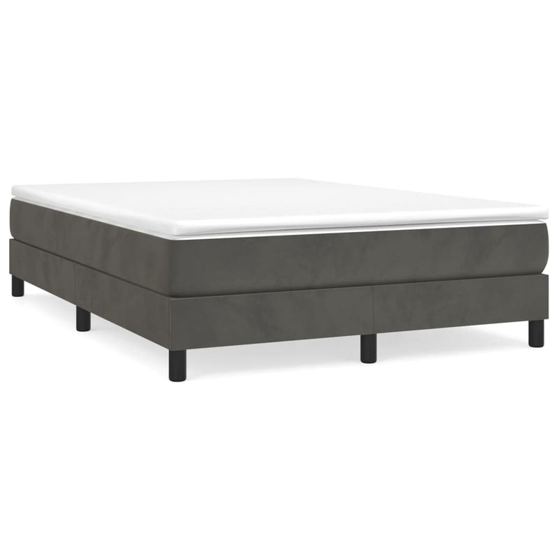 Box Spring Bed with Mattress Dark Grey 137x190 cm Velvet Payday Deals