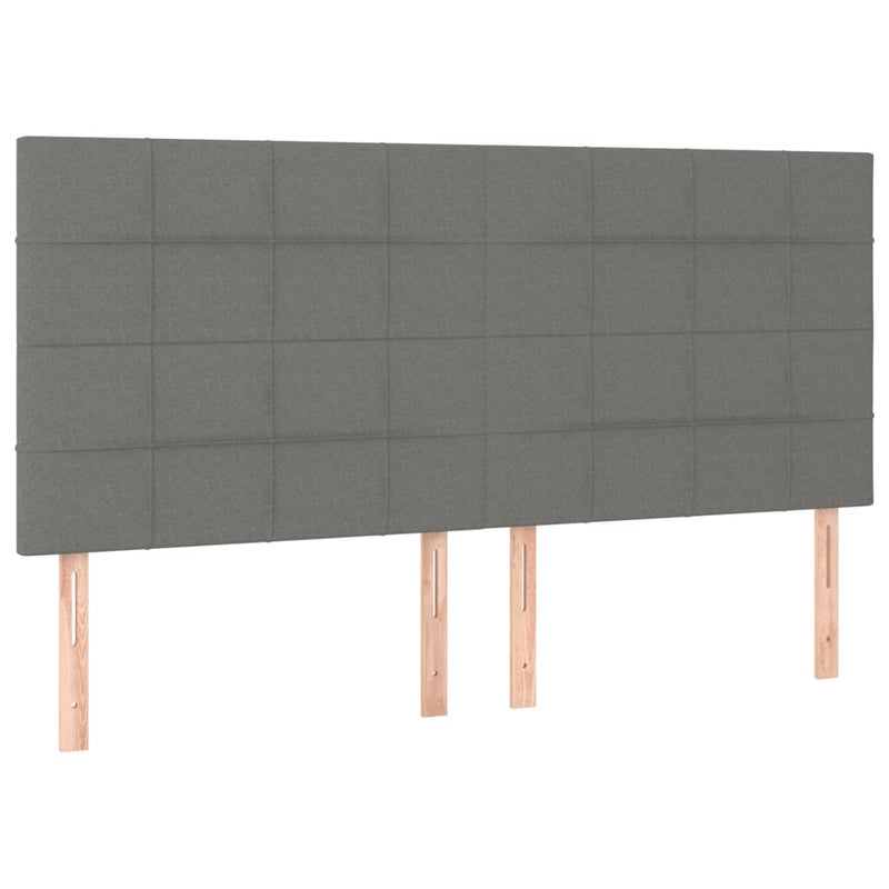Box Spring Bed with Mattress Dark Grey 153x203 cm Queen Size Fabric Payday Deals