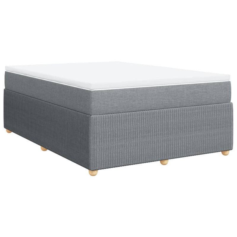 Box Spring Bed with Mattress Dark Grey Double Fabric Payday Deals