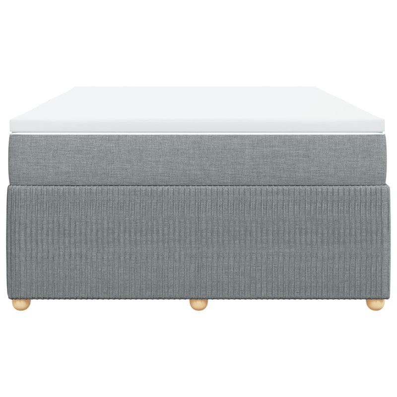 Box Spring Bed with Mattress Dark Grey Double Fabric Payday Deals