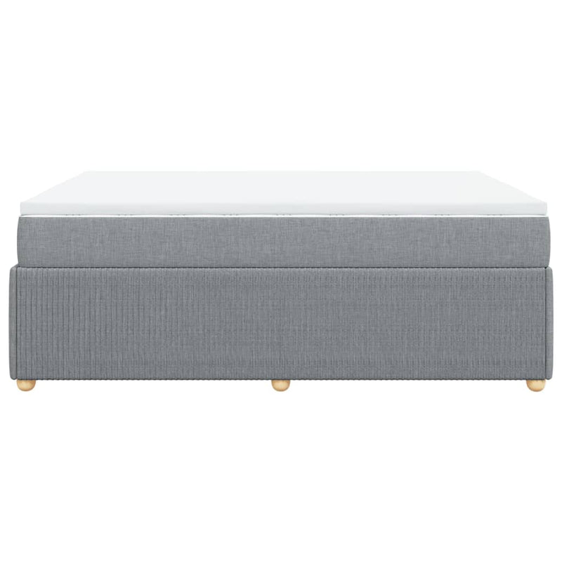 Box Spring Bed with Mattress Dark Grey Double Fabric Payday Deals