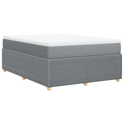 Box Spring Bed with Mattress Dark Grey Double Fabric Payday Deals