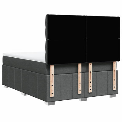 Box Spring Bed with Mattress Dark Grey Double Fabric Payday Deals