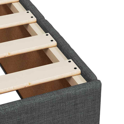 Box Spring Bed with Mattress Dark Grey Double Fabric Payday Deals