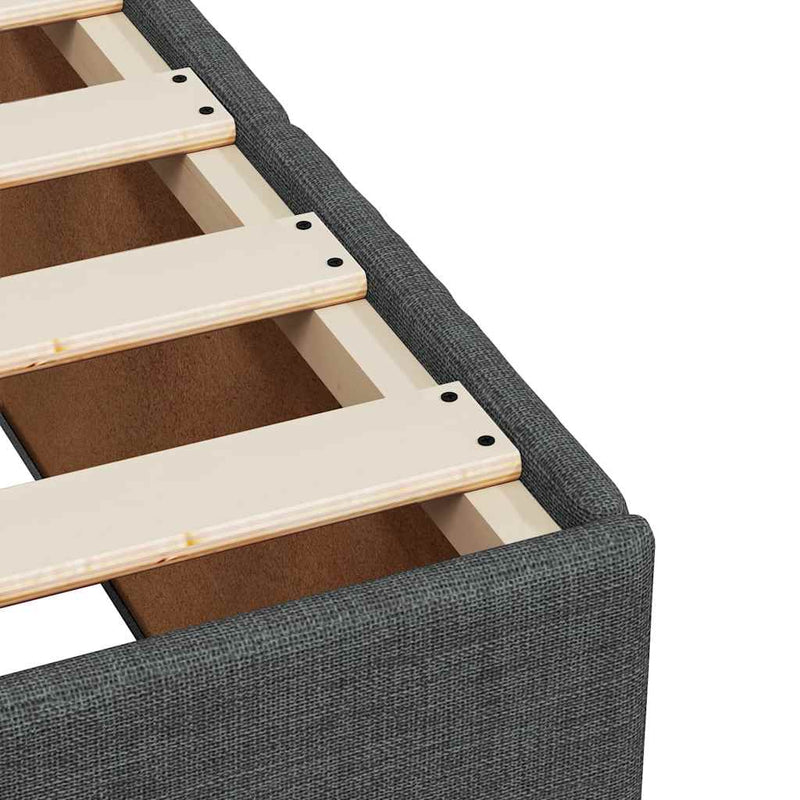 Box Spring Bed with Mattress Dark Grey Double Fabric Payday Deals
