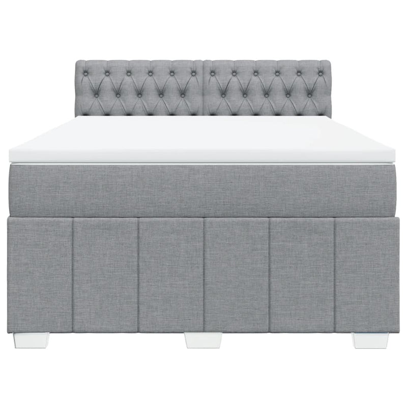 Box Spring Bed with Mattress Dark Grey Double Fabric Payday Deals