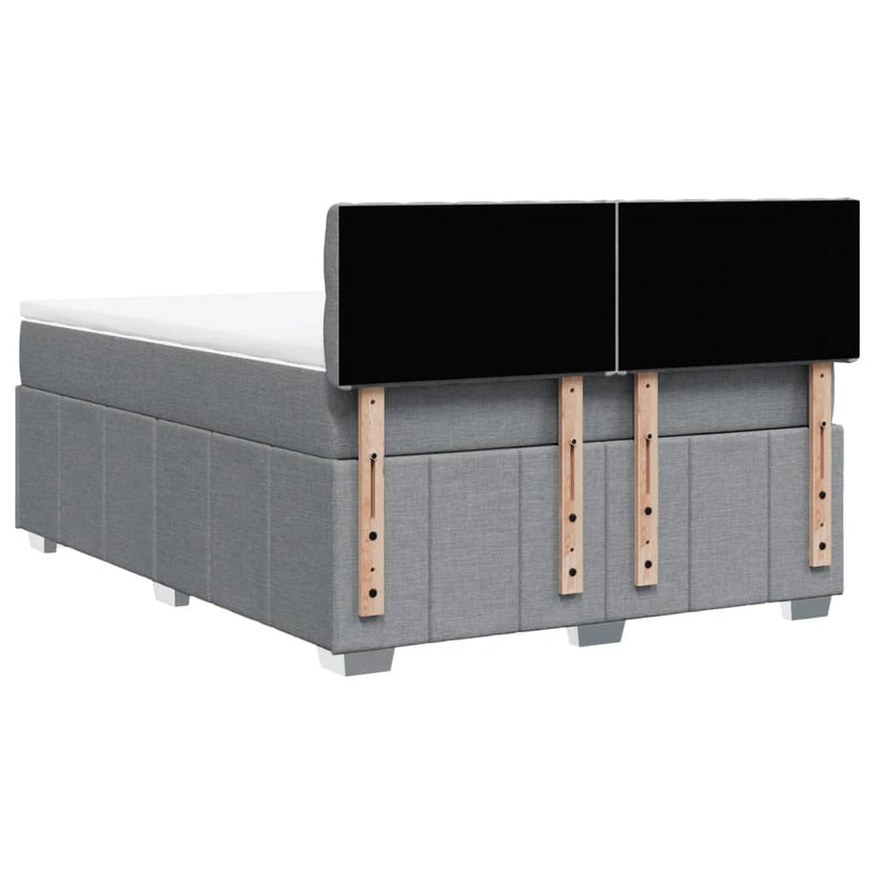 Box Spring Bed with Mattress Dark Grey Double Fabric Payday Deals