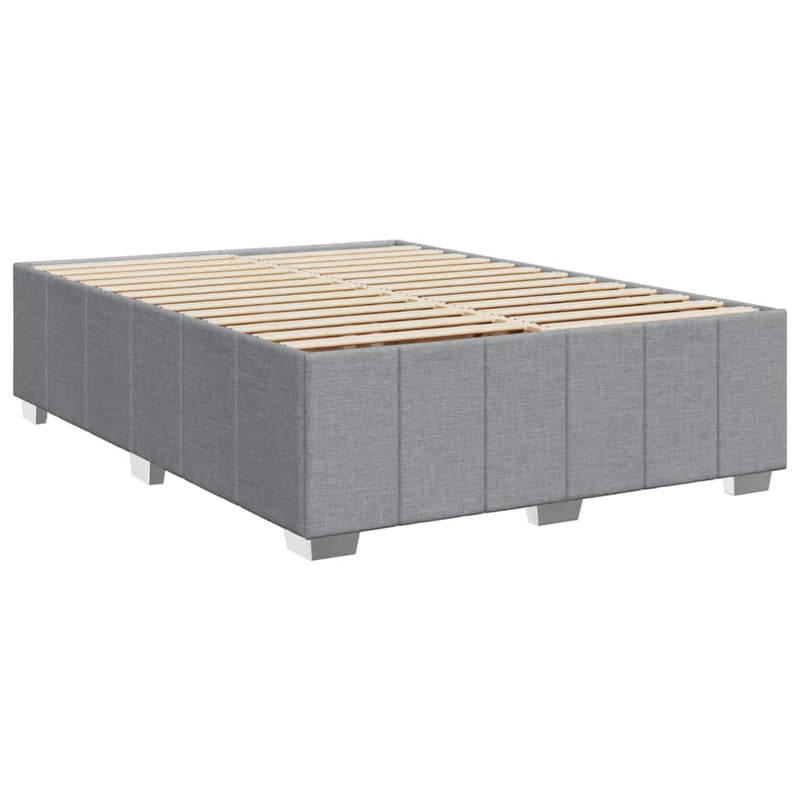 Box Spring Bed with Mattress Dark Grey Double Fabric Payday Deals