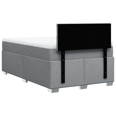 Box Spring Bed with Mattress Dark Grey Double Fabric Payday Deals